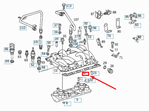 NEW MERCEDES-BENZ SL R129 LEFT INTAKE MANIFOLD GASKET A1191412480 ORIGINAL - Image 4