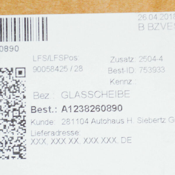 NEW MERCEDES-BENZ W123 FRONT RIGHT HEADLIGHT GLASS A1238260890 1980 - Image 4