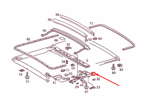 NEW MERCEDES-BENZ S W126 ROOF RIGHT TRANSPORT BRIGDE ANGLE A1267801612 ORIGINAL - Image 4