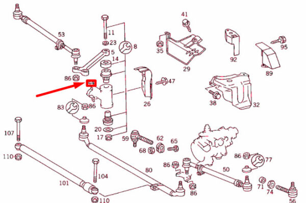 NEW MERCEDES-BENZ SL R129 STEERING LINKAGE BRACKET A1294630140 ORIGINAL - Image 4