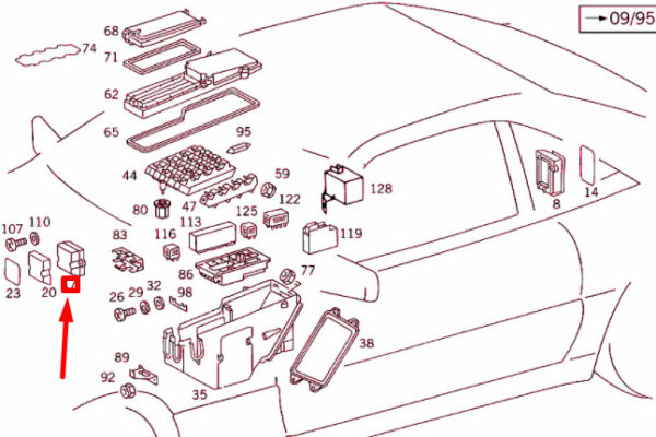 NEW MERCEDES-BENZ SL R129 TRIPLE FUSE BOX A1295400350 ORIGINAL - Image 4