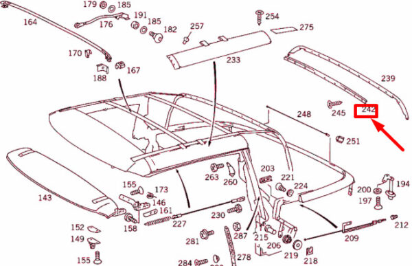 NEW MERCEDES-BENZ SL R129 REAR BOW DAMPER A1297740261 ORIGINAL - Image 4