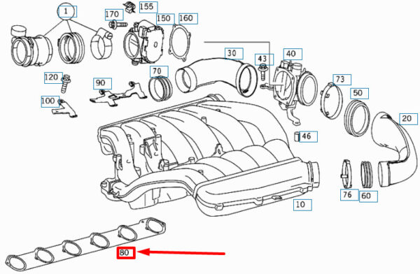 NEW MERCEDES-BENZ S W220 INTAKE MANIFOLD GASKET A1371410680 ORIGINAL - Image 4