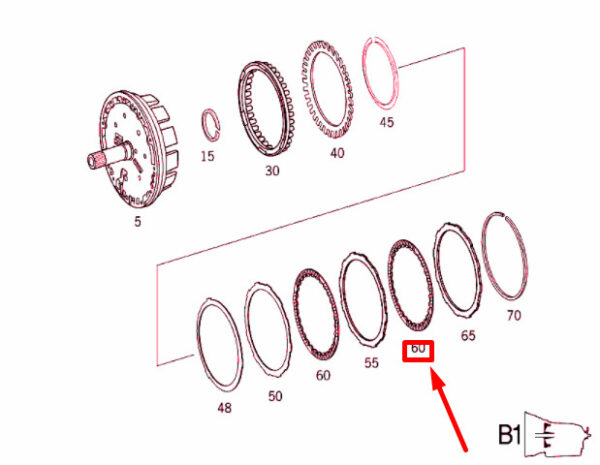 NEW MB ML W163 TRANSMISSION LAMINATED BRAKE B1 INNER DISC A1402720025 02-13 - Image 4