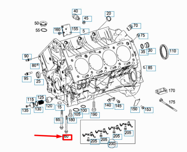 NEW MB ML W164 ENGINE CRANKSHAFT MAIN BEARING CAP BOLT A1560110571 ORIGINAL - Image 4