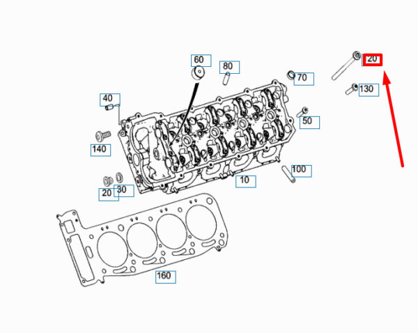 NEW MERCEDES-BENZ ML W164 CYLINDER HEAD BOLT A1560160769 ORIGINAL - Image 4