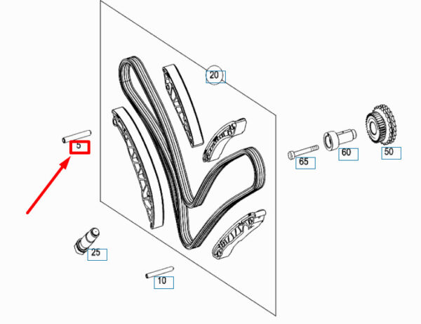 Mercedes-Benz C W204 Slide Rail to Cylinder Head Pin A1560520374 NEW ORIGINAL - Image 4