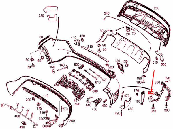 NEW MERCEDES-BENZ GLA X156 REAR LEFT TAILPIPE COVER A1564900127 ORIGINAL - Image 4