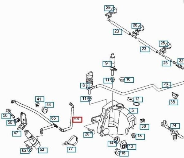 Mercedes Benz ML W163 Original Headlight Washer Connector Tube A1638601992 - Image 4