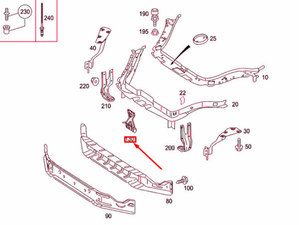 NEW MERCEDES-BENZ SLK R171 FRONT STIFFENING SUPPORT A1716260319 ORIGINAL - Image 4