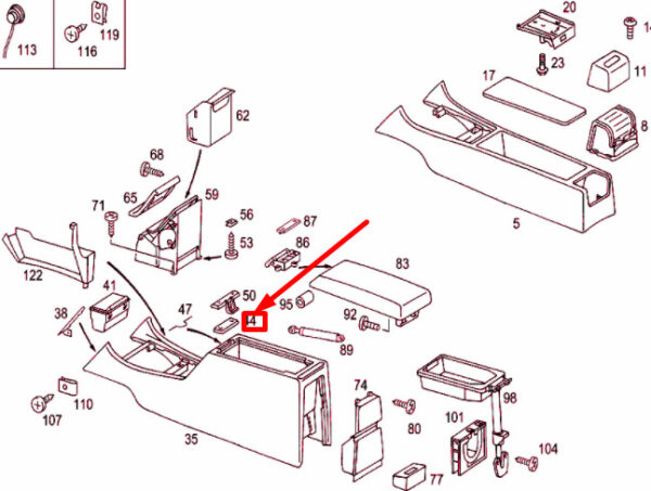NEW MERCEDES-BENZ C W202 CENTRE CONSOLE FASTENER A2026830312 ORIGINAL - Image 4