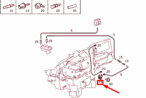 NEW MERCEDES-BENZ SLK R170 HEATER SHIFT VALVES A2028000178 ORIGINAL - Image 4