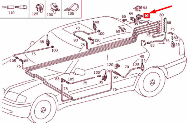 NEW MERCEDES-BENZ C W202 FUEL FILLER NECK FLAP ELEMENT A2028002175 ORIGINAL - Image 4