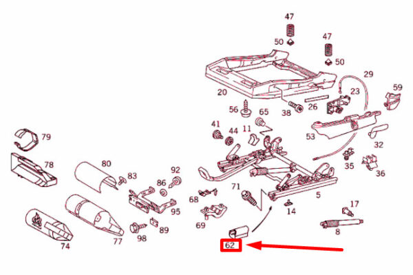 NEW MERCEDES-BENZ SLK R170 FRONT SEAT TRACK REAR LEFT COVER A2029190320 - Image 4