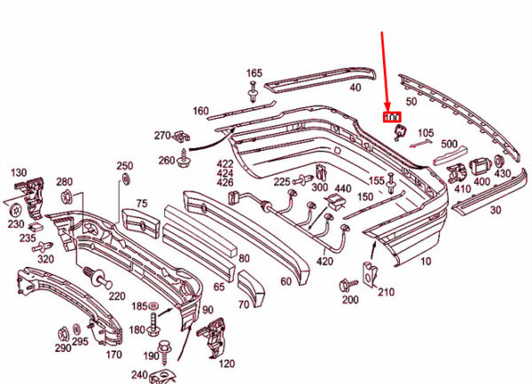 NEW MERCEDES-BENZ C W203 REAR TOWING EYE COVER A2038850726 ORIGINAL - Image 4