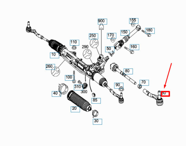NEW MERCEDES-BENZ C W204 STEERING RIGHT OUTER TIE ROD END A2043303403 ORIGINAL - Image 4