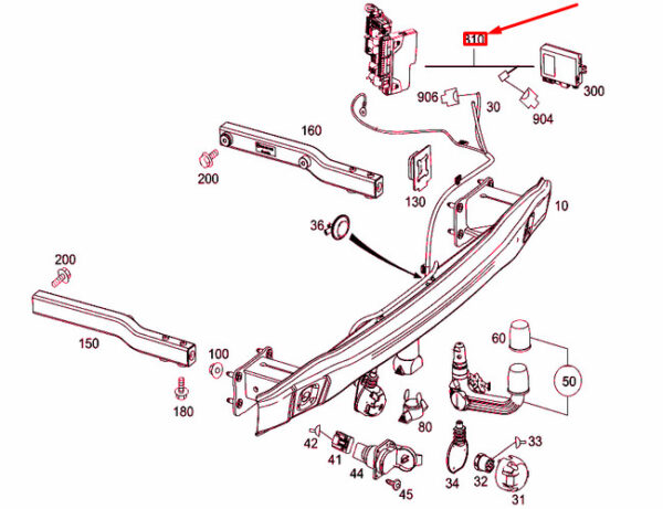 MB GLK X204 Trailer Clutch Control Harness LHD A2045403413 NEW - Image 4