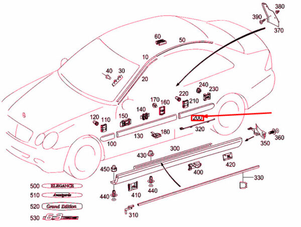 NEW MERCEDES-BENZ CLK C209 REAR RIGHT FENDER STRIP A20969026629999 03-09 - Image 4
