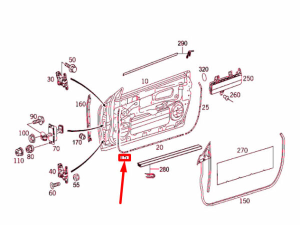 MERCEDES-BENZ CLK C209 Front Door Left Front Rail A2097270135 NEW ORIGINAL - Image 4