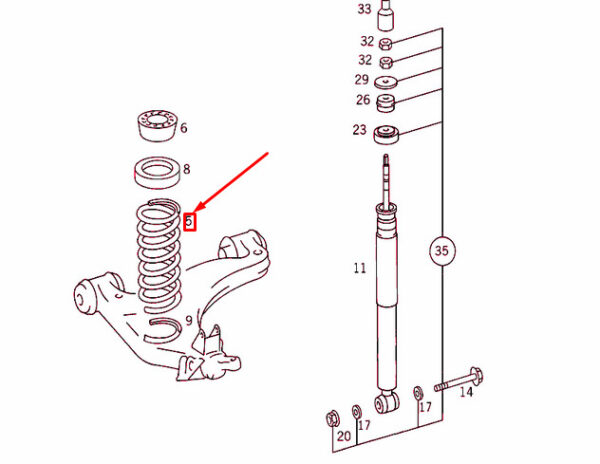 NEW MERCEDEES-BENZ C W202 FRONT COIL SPRING A2103211404 ORIGINAL - Image 4