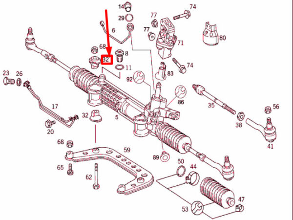 NEW MERCEDES-BENZ E W210 STEERING RACK BUSHING A2104631066 ORIGINAL - Image 4