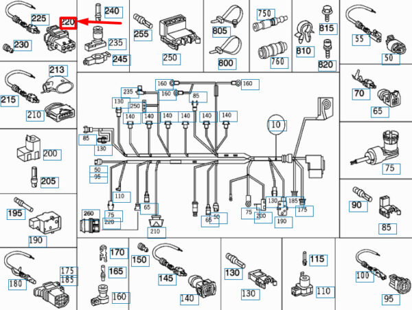 NEW MB SL R129 Camshaft Position Sensor Pin Bushing Housing A2105408081 OEM - Image 4