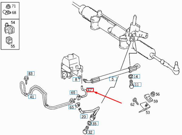 NEW MERCEDES-BENZ E W210 COOLING LINE TO PUMP HOSE A2109973182 ORIGINAL - Image 4