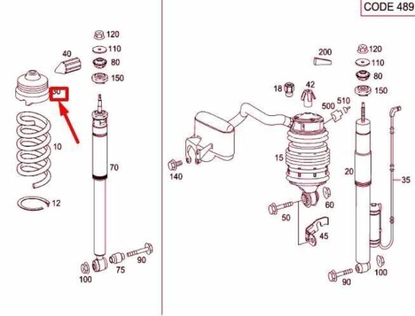 Mercedes-Benz e W211 rear spring thicknesses A2113250384 NEW ORIGINAL - Image 4