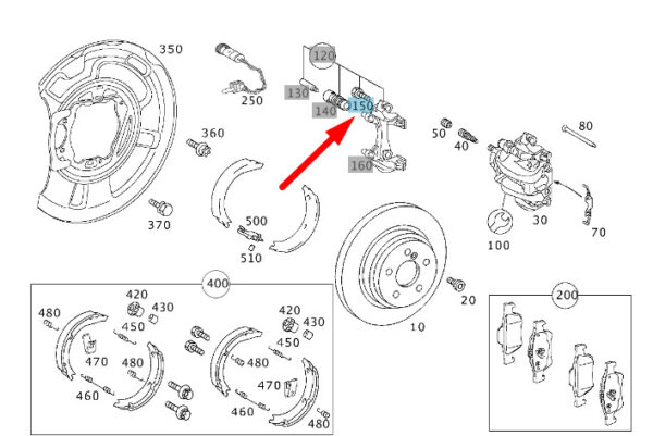 NEW MERCEDES-BENZ SL R230 REAR BRAKE CALIPER SCREW A2114230071 ORIGINAL - Image 4