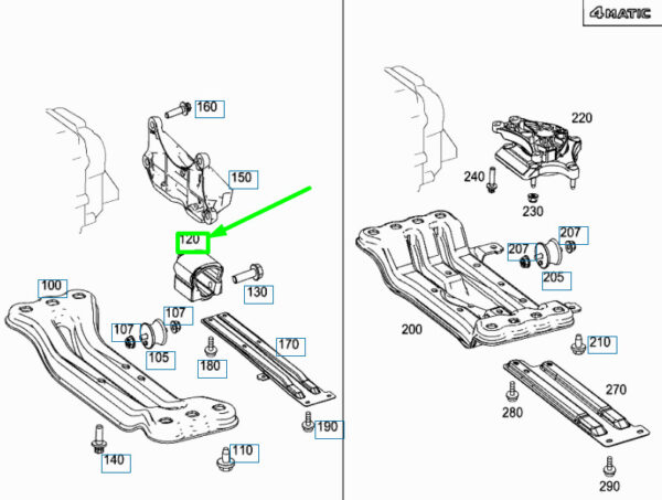 NEW MERCEDES-BENZ E W212 REAR ENGINE SUSPENSION MOUNT A2122401818 ORIGINAL - Image 4
