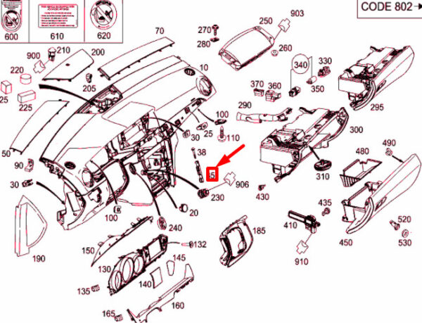NEW MB C W204 INSTRUMENT PANEL CONTROL LOCKING MECHANISM A2126800384 10-15 - Image 4