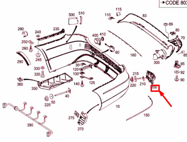 NEW MERCEDES-BENZ E W212 REAR LEFT BUMPER BASIC MOUNTING A2128801903 ORIGINAL - Image 4