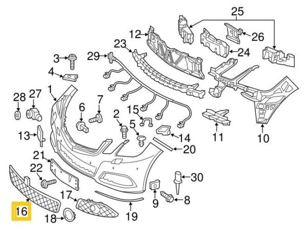 New ORIGINAL Mercedes Benz W212 E Class Front Center Grille A2128850523 OEM - Image 4