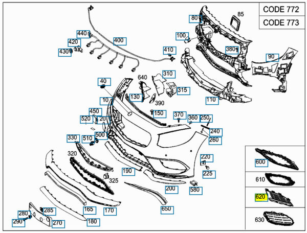 New ORIGINAL MERCEDES BENZ S-Class W217 Front Bumper N/S Left Lower Grill OEM - Image 4