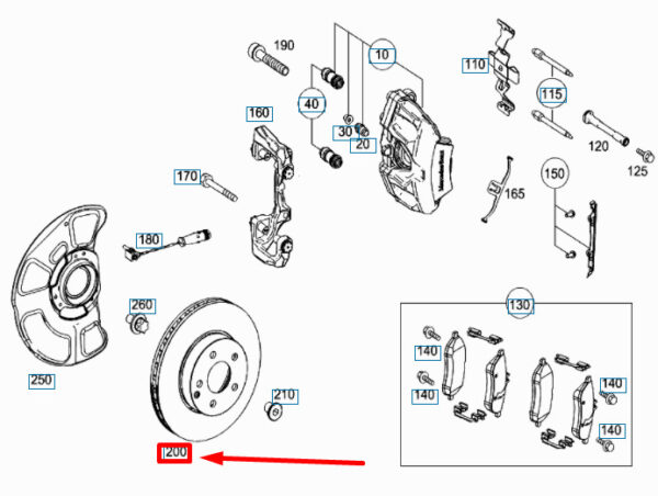 MERCEDES-BENZ CLS C218 FRONT BRAKE DISC A218421000007 NEW ORIGINAL - Image 4
