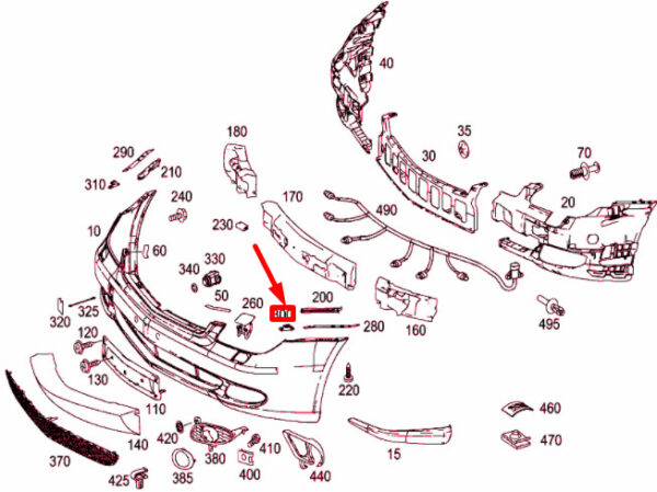 NEW MERCEDES-BENZ CLS C219 FRONT BUMPER LEFT SPRING ELEMENT A2198800127 ORIGINAL - Image 4