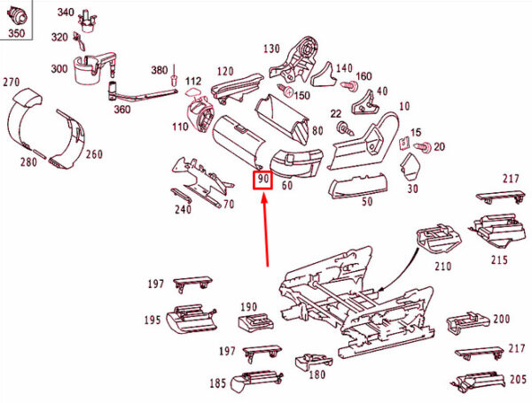 NEW MB S W220 FRONT CENTER LEFT SEAT COVER LHD A22091033181A26 ORIGINAL - Image 4
