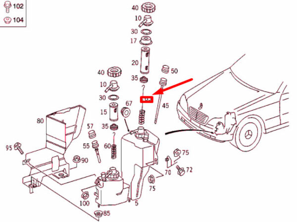 NEW MERCEDES-BENZ S W220 OIL DIPSTICK SPRING A2209930401 ORIGINAL - Image 4