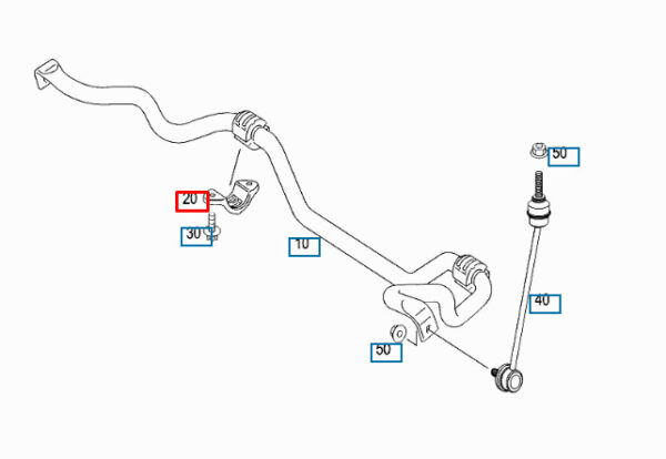 NEW MERCEDES BENZ S W221 FRONT AXLE TORSION BAR BRACKET A2213230040 ORIGINAL - Image 4