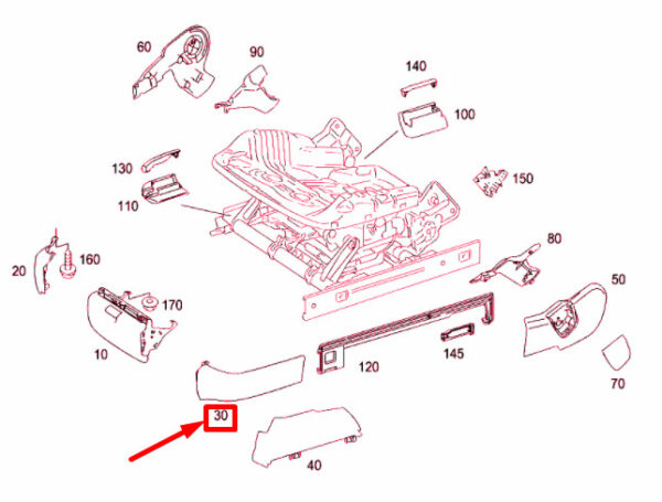 NEW MB S W221 FRONT SEAT OUTSIDE LEFT MOULDING A22191015549051 ORIGINAL - Image 4