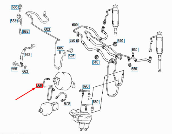 NEW MERCEDES-BENZ SL R230 HYDRAULIC SYSTEM OIL LINE A2303201654 ORIGINAL - Image 4