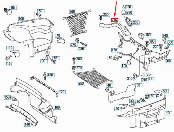 NEW MB SL R230 LUGGAGE RIGHT TUBULAR FRAME PANELING A23069306919C75 ORIGINAL - Image 4