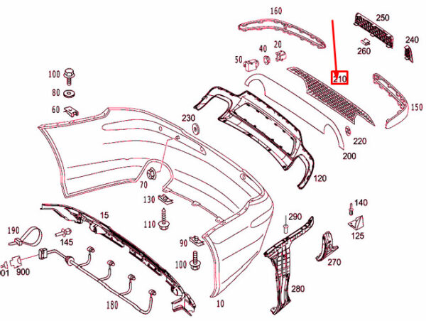 Mercedes-Benz SL R230 Rear Bumper Vent Grille A2308854153 NEW ORIGINAL - Image 4