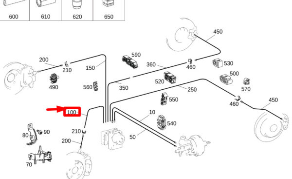NEW MB CLA C117 HYDRAULIC UNIT FRONT BRAKE LINE A2384280000 ORIGINAL - Image 4