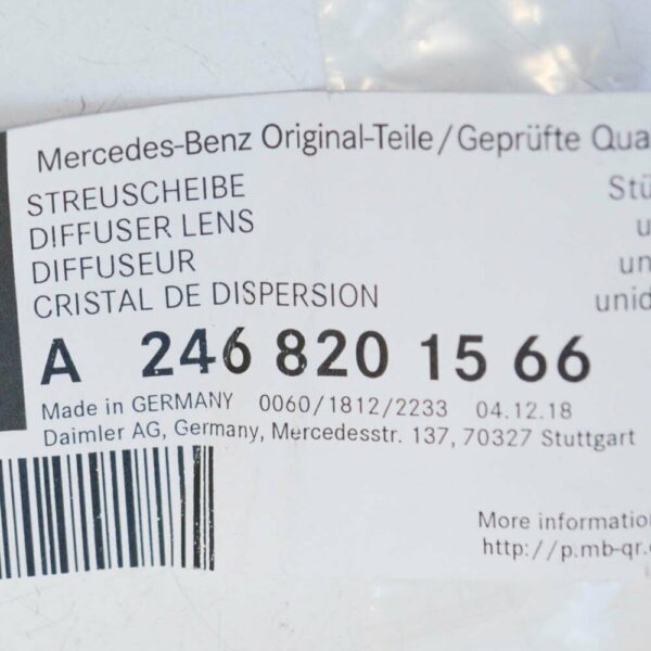 NEW GENUINE OEM A246820156664 NEW MERCEDES BENZ B W246 LICENSE NUMBER PLATE LIGHT A2468201566 +OEM