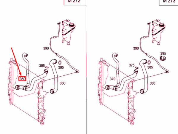 NEW MERCEDES-BENZ R W251 LOWER RADIATOR COOLANT HOSE A2515000075 ORIGINAL - Image 4
