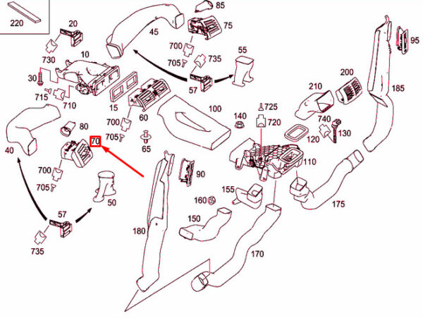 NEW MERCEDES-BENZ R W251 FRONT LEFT NOZZLE A25183001548483 ORIGINAL - Image 4