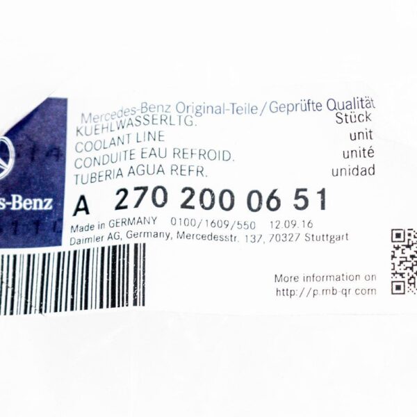 Mercedes-Benz A W176 1.6i 75kW Waterline Hose A2702000651 New 2015 - Image 4
