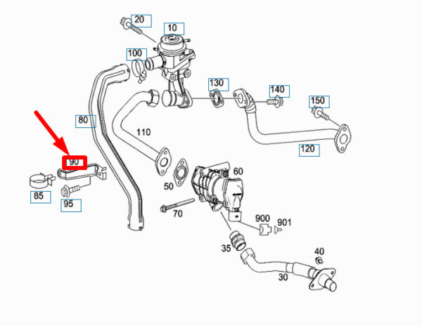 MB SLK R171 hose for cylinder head mount A2711410240 NEW ORIGINAL - Image 4