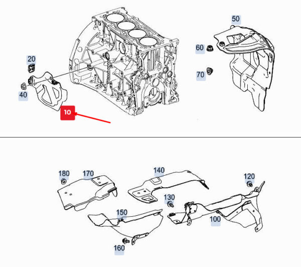 Mercedes-Benz E W212 crankcase protection A2740108502 NEW ORIGINAL - Image 4